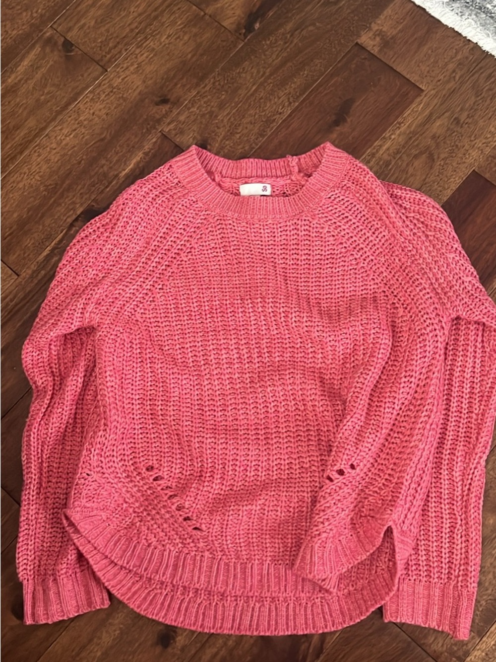 SO Coral Pink Chunky Crewneck Sweater